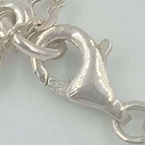Vintage Sterling Silver Heart Link Necklace - Picture 10 of 14